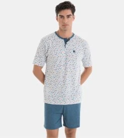 Pyjama Court Homme Gris Chiné/Bleu 12 Pyjama Court Homme Gris Chiné/Bleu -Lingerie Sipp pyjama court homme gris 4