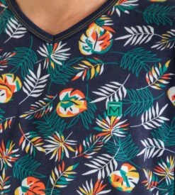 Pyjama Court Homme Imprimé Tropical Bleu 9 Pyjama Court Homme Imprimé Tropical Bleu -Lingerie Sipp pyjama court homme imprime tropical t04 bleu 3