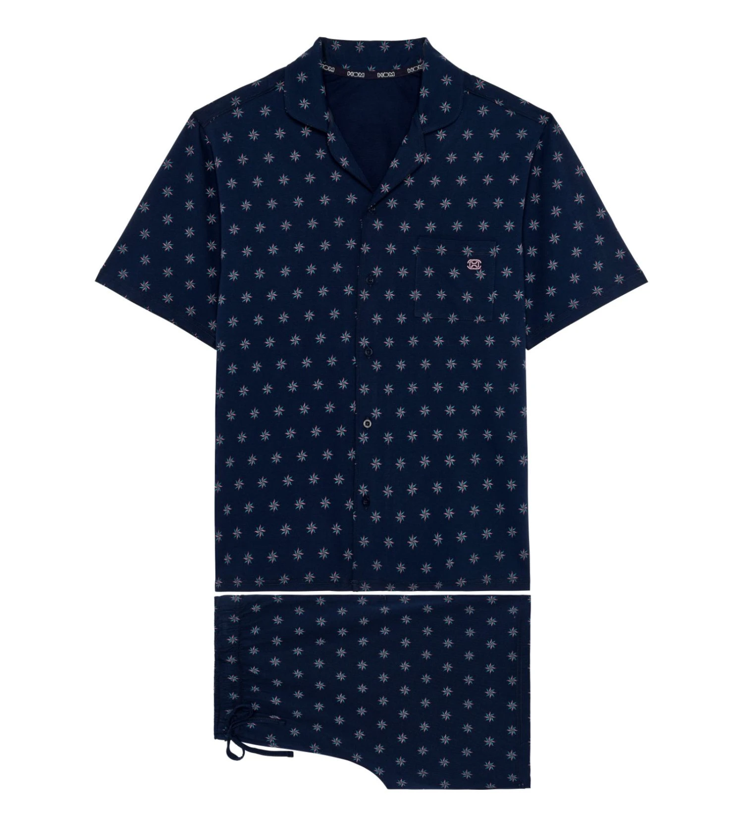 Hom Pyjama Court Indio Imprimé Bleu Marine 4 Hom Pyjama Court Indio Imprimé Bleu Marine – Image 2