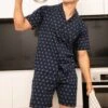 Hom Pyjama Court Indio Imprimé Bleu Marine 2 Hom Pyjama Court Indio Imprimé Bleu Marine -Lingerie Sipp pyjama court homme indio imprime bleu marine