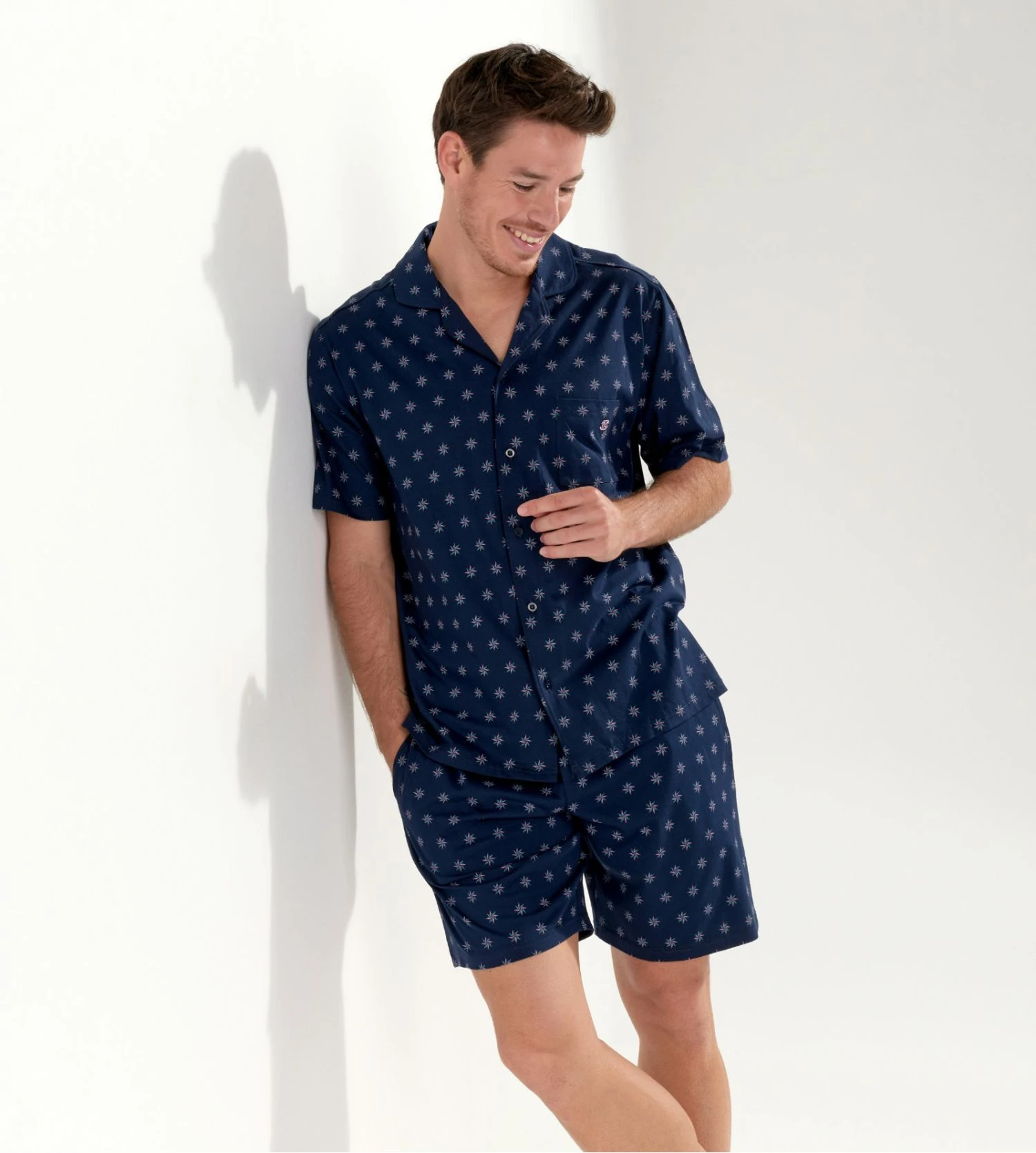 Hom Pyjama Court Indio Imprimé Bleu Marine 7 Hom Pyjama Court Indio Imprimé Bleu Marine – Image 5