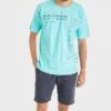 Pyjama Court Homme Massana Bleu Ciel – Ensemble T-shirt Imprimé et Short à Carreaux 100% Coton 1 Pyjama Court Homme Massana Bleu Ciel – Ensemble T-shirt Imprimé et Short à Carreaux 100% Coton -Lingerie Sipp pyjama court homme manches courtes r64 bleu ciel
