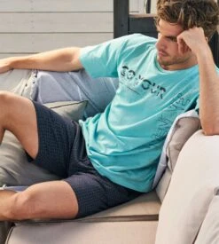 Pyjama Court Homme Manches Courtes Bleu Ciel -Lingerie Sipp pyjama court homme manches courtes r64 bleu ciel 2