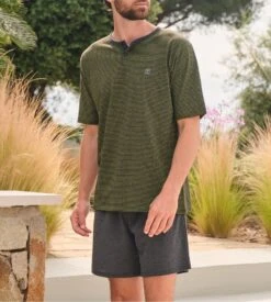 Pyjama Court Homme Vert