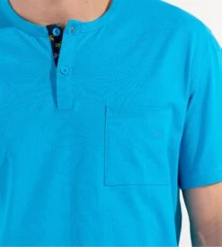 Hom Pyjama Court California Bleu Marine et Imprimé Géométrique – Ensemble Nuit 100% Coton -Lingerie Sipp pyjama court imprime california multicolore 2