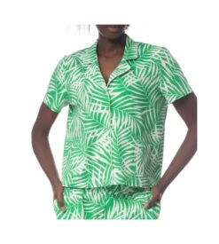 Pyjama Court Imprimé Feuillage Verde -Lingerie Sipp pyjama court imprime feuillage 07 verde 1