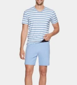 Eden Park Pyjama D'été Rayé Haut De Gamme Lustre/ Blc