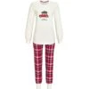 Ringella Pyjama Long Merry Christmas Rouge et Blanc – Ensemble Tartan Coton Doux
