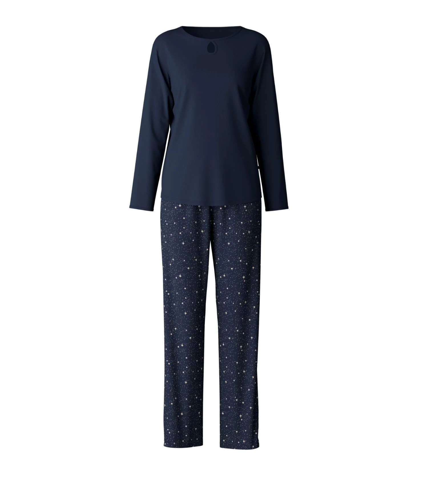 Calida Pyjama Femme En Coton Bleu Imprimé étoiles Sweet Dreams Peacoat Blue 4 Calida Pyjama Femme En Coton Bleu Imprimé étoiles Sweet Dreams Peacoat Blue – Image 2