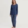 Calida Ensemble De Pyjama Imprimé Univers Femme Mystic Nights Cobalt Blue