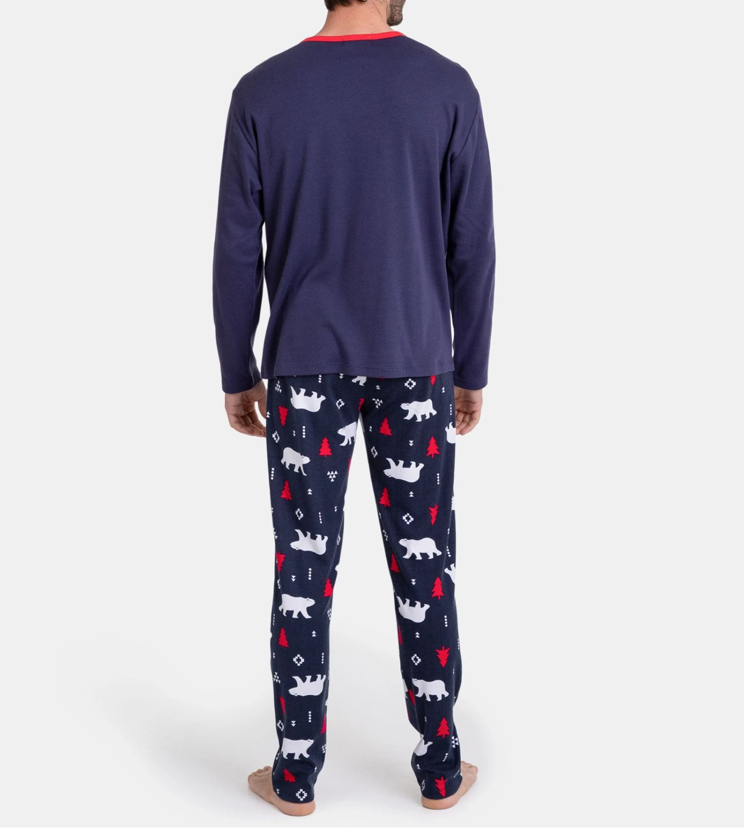 Massana Bleu avec Pantalon à Motifs – Pyjama de Noël Manches Longues Slim Fit 5 Massana Bleu avec Pantalon à Motifs – Pyjama de Noël Manches Longues Slim Fit – Image 3