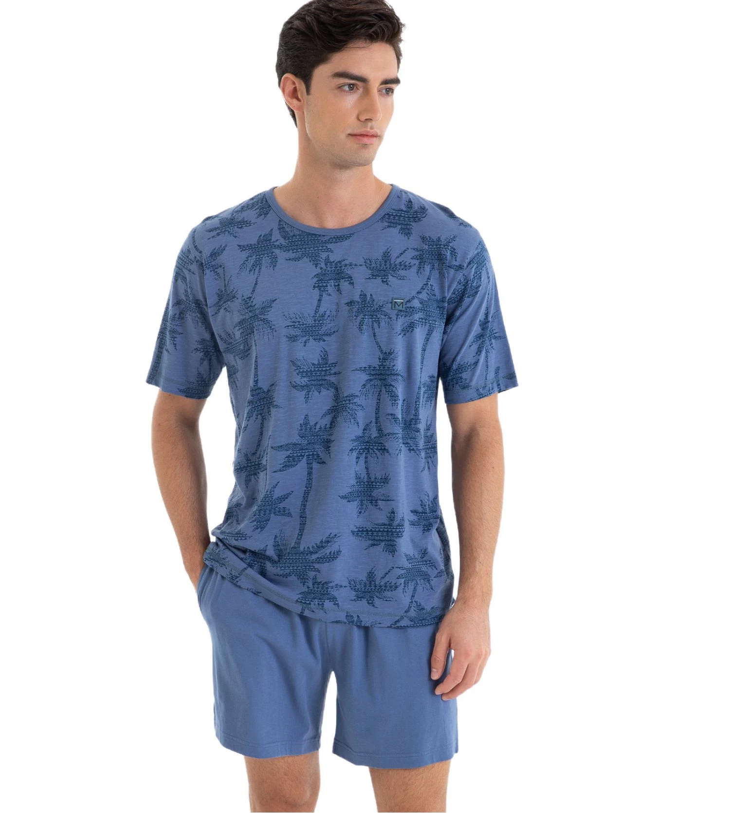 Pyjama Motif Palmiers Bleu Pour Homme 4 Pyjama Motif Palmiers Bleu Pour Homme – Image 2