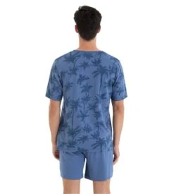 Pyjama Motif Palmiers Bleu Pour Homme 9 Pyjama Motif Palmiers Bleu Pour Homme -Lingerie Sipp pyjama homme 158 bleu 3
