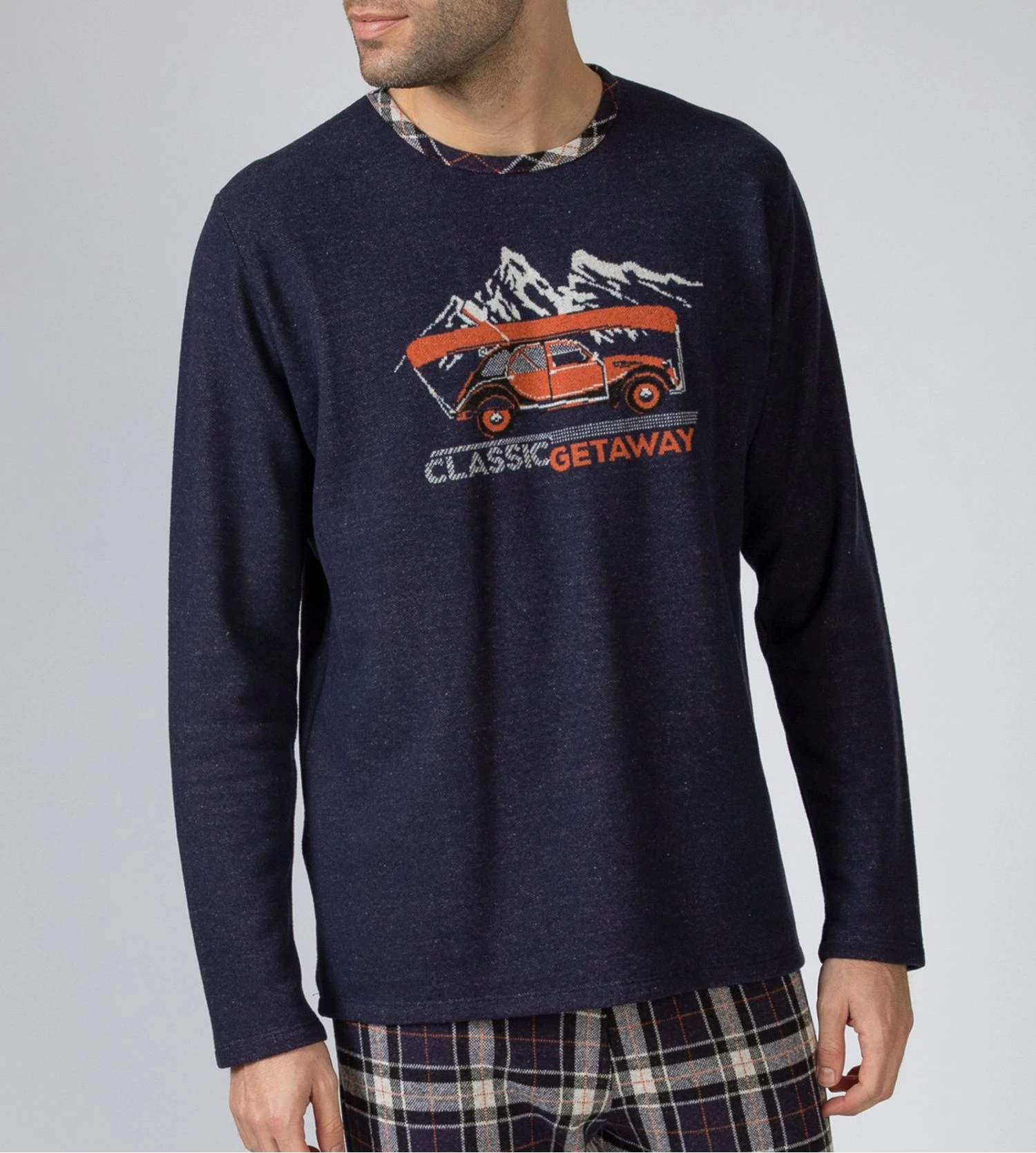 Pyjama Polaire Bleu Marine Pantalon à Carreaux Et Imprimé Voiture 5 Pyjama Polaire Bleu Marine Pantalon à Carreaux Et Imprimé Voiture – Image 3