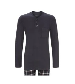 Ringella Pyjama Long Col Tunisien Asphalt – Pantalon à Carreaux en Coton Interlock 7 Ringella Pyjama Long Col Tunisien Asphalt – Pantalon à Carreaux en Coton Interlock -Lingerie Sipp pyjama long col tunisien 908 asphalt 2
