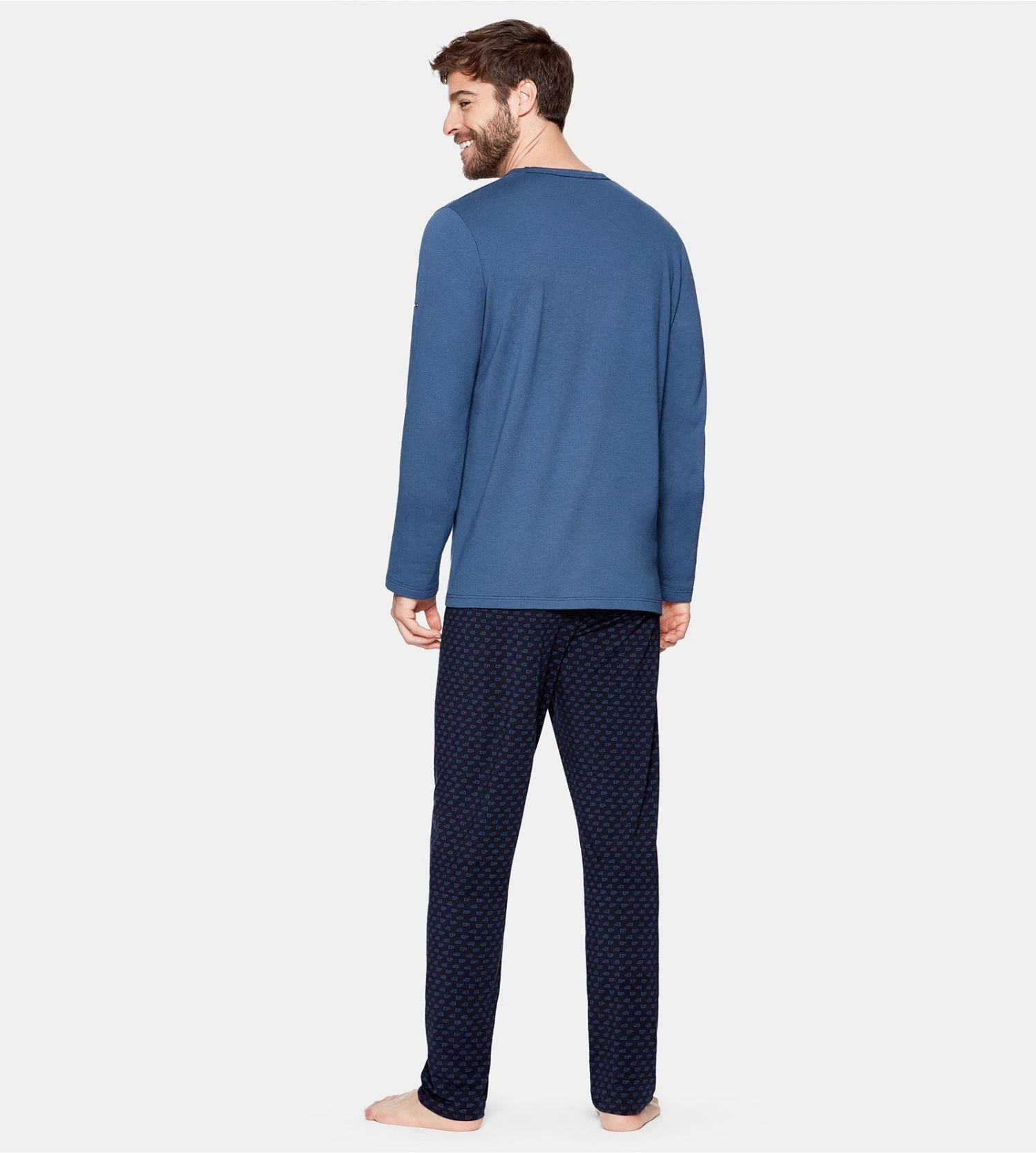 Pyjama Long Pour Homme Bleu Et Marine EDEN PARK 6 Pyjama Long Pour Homme Bleu Et Marine EDEN PARK – Image 4