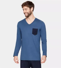 Pyjama Long Pour Homme Bleu Et Marine EDEN PARK
