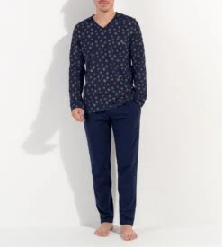 Pyjama Long Homme Mandala Bleu Marine