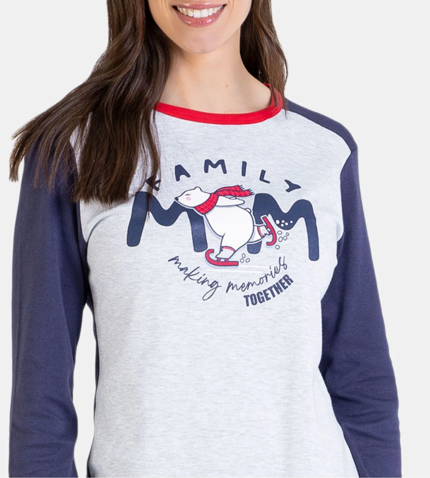 Massana Pyjama de Noël Femme Bleu – Ensemble Manches Longues et Pantalon Slim Motifs Hiver 5 Massana Pyjama de Noël Femme Bleu – Ensemble Manches Longues et Pantalon Slim Motifs Hiver – Image 3