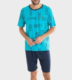 Pyjama Short Pour Homme Turquoise -Lingerie Sipp pyjama short pour homme k72 turquoise 2