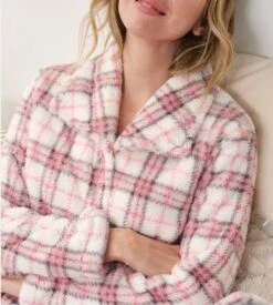 Robe De Chambre Boutonnée Pilou Rose