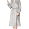 Robe De Chambre Femme Croisée Gris -Lingerie Sipp rdc col chale croisee pilou velours 09 gris