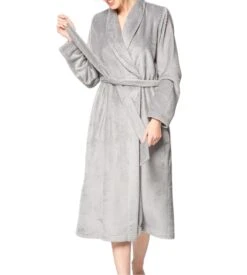 Robe De Chambre Femme Croisée Gris