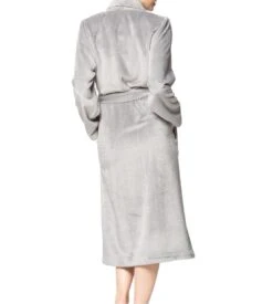 Robe de Chambre Femme Egatex en Pilou Gris – Peignoir Polaire Croisé Col Châle -Lingerie Sipp rdc col chale croisee pilou velours 09 gris 3