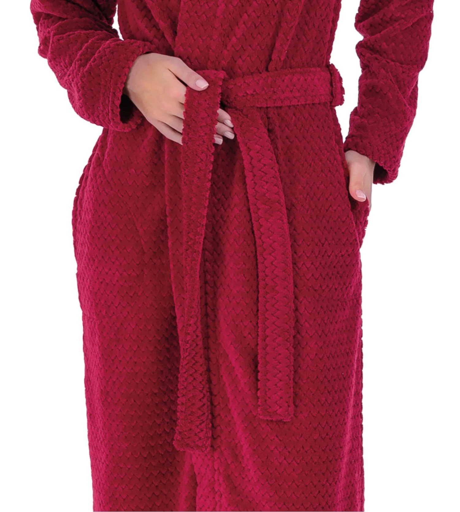 Kimono En Pilou Femme Bordeaux 4 Kimono En Pilou Femme Bordeaux – Image 2