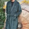 Robe De Chambre Homme En Pilou Uni Vert Foncé 1 Robe De Chambre Homme En Pilou Uni Vert Foncé -Lingerie Sipp rdc h col chale pilou uni 790 vert fonce
