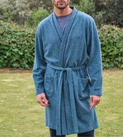 Robe De Chambre Polaire Homme Bleu Chine