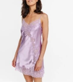 Nuisette En Satin Et Dentelle Rio Lila