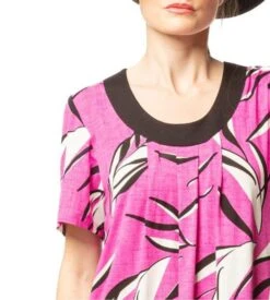 Egatex Liquette Violette à Imprimé Végétal – Robe de Nuit Manches Courtes avec Col Contrasté 9 Egatex Liquette Violette à Imprimé Végétal – Robe de Nuit Manches Courtes avec Col Contrasté -Lingerie Sipp robe a pinces egatex violet 3