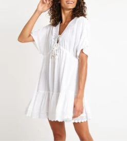 Banana Moon Robe Blanche Avelle Seatime Détails En Crochet