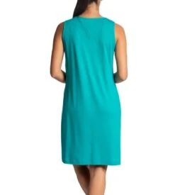 Robe Courte Sans Manches Turquoise Egatex – Détail Col en Sequin Été -Lingerie Sipp robe courte sans manches turquoise 2