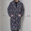 Robe De Chambre Grise Pour Homme Imprimé Graphique