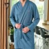 Robe de Chambre Homme Massana Bleu Marine – Peignoir Croisé Douillet à Col Châle