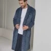 Robe De Chambre Pilou Bleu Pour Homme Avec Col Châle -Lingerie Sipp robe de chambre pilou homme