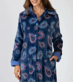 Robe De Chambre Longue En Pilou Bleu Marine Imprimé Fun Et Coloré 8 Robe De Chambre Longue En Pilou Bleu Marine Imprimé Fun Et Coloré -Lingerie Sipp robe de chambre pilou longue pour femme 2