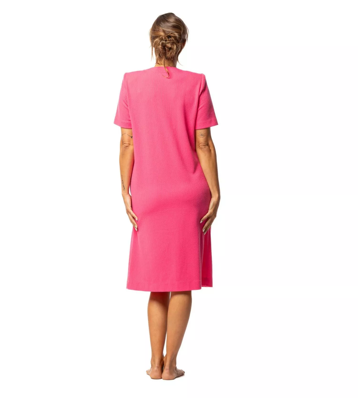 Robe De Chambre Femme En Tissu éponge Rose 4 Robe De Chambre Femme En Tissu éponge Rose – Image 2