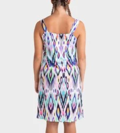 Massana Robe de Plage Imprimée à Fines Bretelles – Coton & Modal Fluide -Lingerie Sipp robe de plage imprimee v23 rose 2