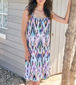 Massana Robe de Plage Imprimée à Fines Bretelles – Coton & Modal Fluide