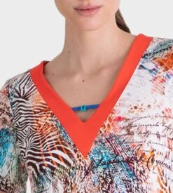 Robe De Plage Manches Courtes Multicolore -Lingerie Sipp robe de plage manches courtes h47 orange 2