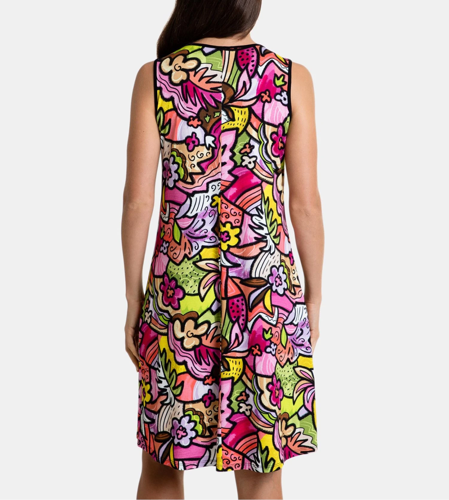 Massana Robe de Plage Corail Rouge Floral – Robe d’Été Sans Manches à Encolure Ronde 6 Massana Robe de Plage Corail Rouge Floral – Robe d’Été Sans Manches à Encolure Ronde – Image 4