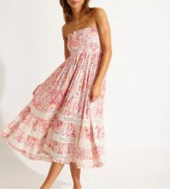 Banana Moon Robe/jupe à Fleurs Ethel Flowervibe Avec Crochet Rose