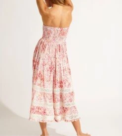 Banana Moon ETHEL FLOWERVIBE Robe Longue 2-en-1 Fleurie Rose – Détails Crochet et Bustier Smocké -Lingerie Sipp robe fleurie bandeau ethel flowervibe crochet rose 3