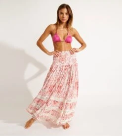 Banana Moon ETHEL FLOWERVIBE Robe Longue 2-en-1 Fleurie Rose – Détails Crochet et Bustier Smocké -Lingerie Sipp robe fleurie bandeau ethel flowervibe crochet rose 5