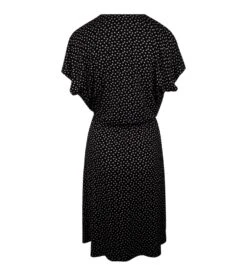 Antigel La Muse Dolce Vita Robe de Plage Noire à Pois – Robe Portefeuille Style Rétro Italien -Lingerie Sipp robe la muse dolce vita pois noir 3