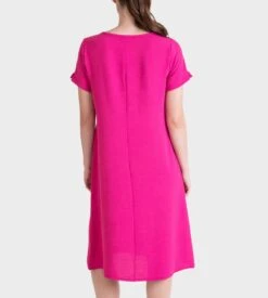 Robe Longue de Plage Rose Massana – Manches Courtes et Décolleté V 9 Robe Longue de Plage Rose Massana – Manches Courtes et Décolleté V -Lingerie Sipp robe longue de plage v23 rose 3