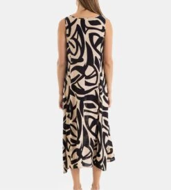 Robe Longue évasée Sans Manches Beige/Noir -Lingerie Sipp robe longue large beige et noir 3